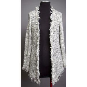 Knit cardigan sweater white black shimmery